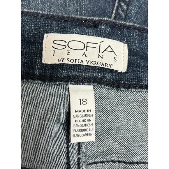 Sofia Jeans by Sofia Vergara Womens Size 18 Melisa High Rise Flare Blue Wide Leg - Picture 6 of 16